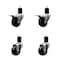 Service Caster 3'' SS Soft Rubber Swivel 1-3/4'' Expanding Stem Caster Set 2 Total Lock Brakes, 4PK SCC-SSEXTTL20S314-SRS-2-S-2-134 - alternate 1